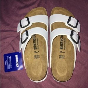 NWT White Birkenstocks